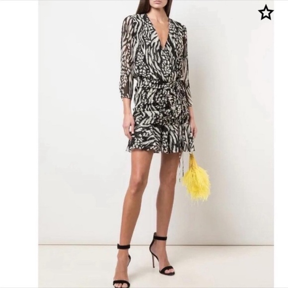 VERONICA BEARD Kiran Dress Mini Print Silk - Picture 3 of 8